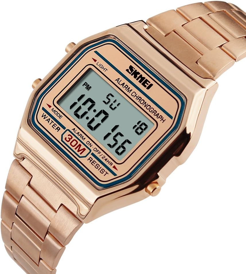 RELOJ DE PULSERA DIGITAL PARA HOMBRE PASOY ACERO DORADO - 3