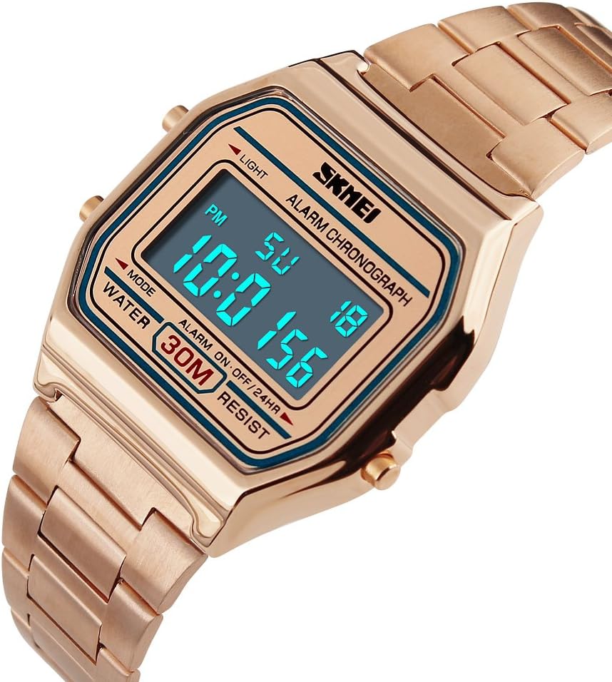 RELOJ DE PULSERA DIGITAL PARA HOMBRE PASOY ACERO DORADO - 4