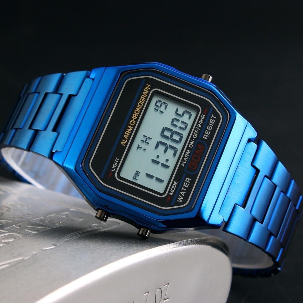 RELOJ DE PULSERA DIGITAL PARA HOMBRE PASOY ACERO INOXIDABLE DORADO - 4