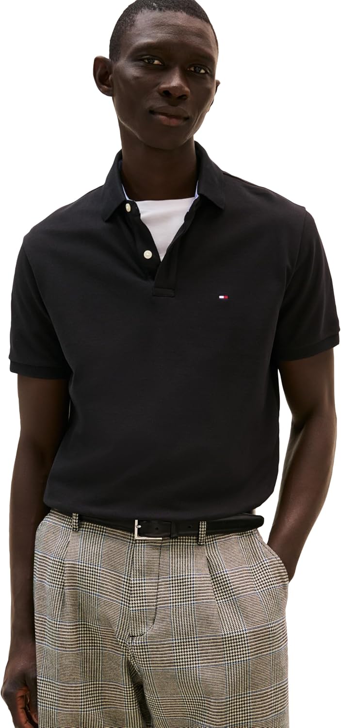 POLO PARA HOMBRE TOMMY HILFIGER MANGA CORTA ALGODÓN PIQUÉ AJUSTE REGULAR NEGRO - 1