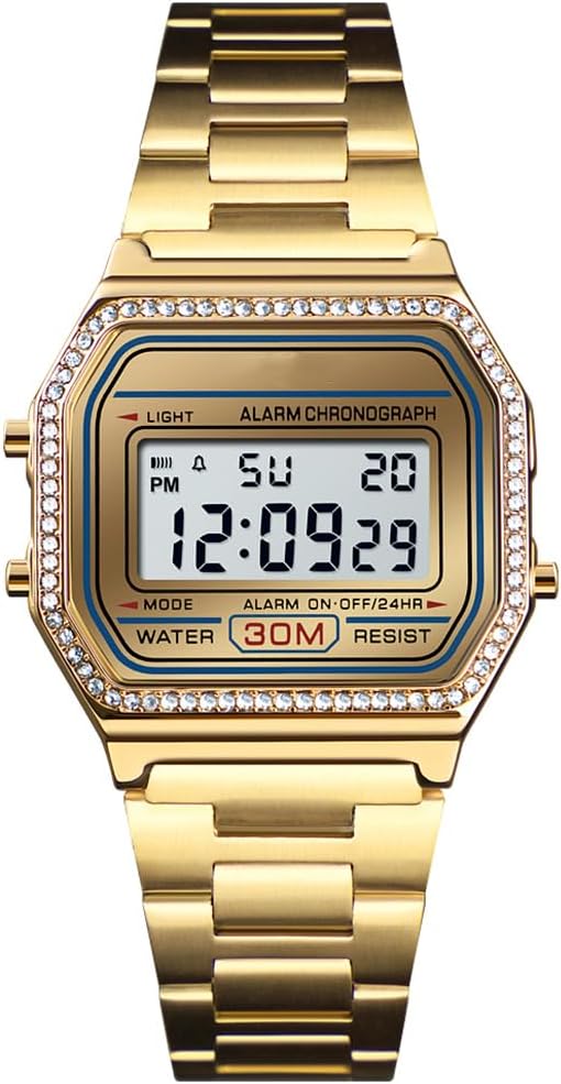 RELOJ DE PULSERA DIGITAL PARA HOMBRE PASOY ACERO DORADO - 1