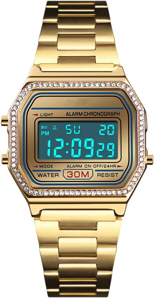 RELOJ DE PULSERA DIGITAL PARA HOMBRE PASOY ACERO DORADO - 2