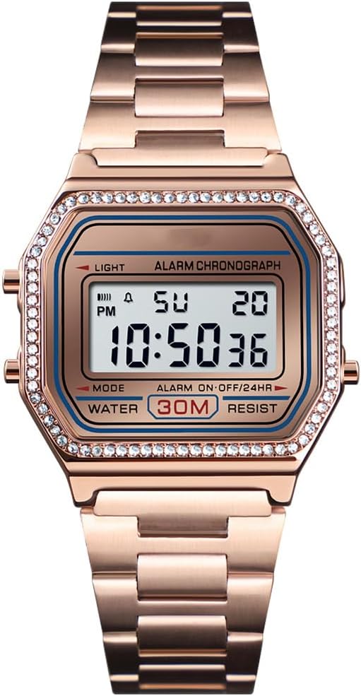 RELOJ DE PULSERA DIGITAL PARA HOMBRE PASOY ACERO DORADO - 1