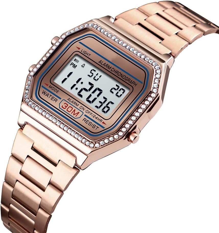 RELOJ DE PULSERA DIGITAL PARA HOMBRE PASOY ACERO DORADO - 3