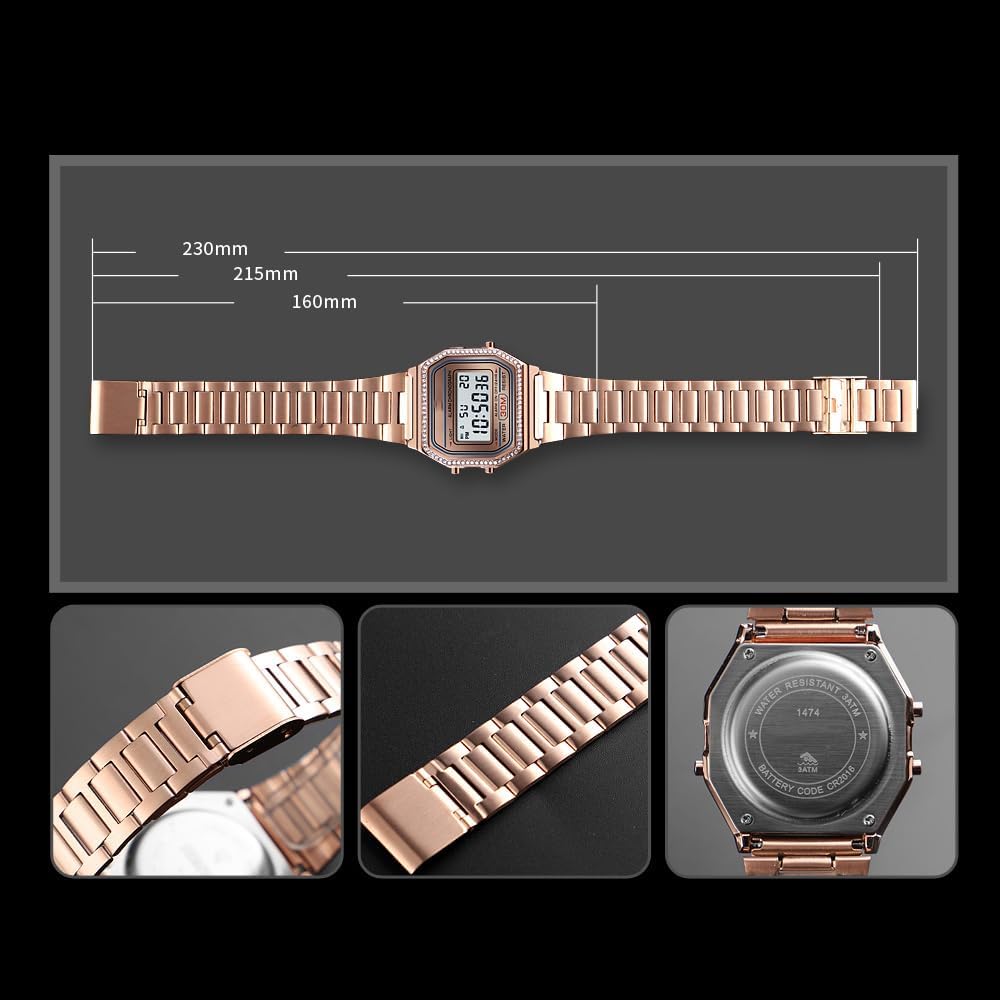 RELOJ DE PULSERA DIGITAL PARA HOMBRE PASOY ACERO DORADO - 4