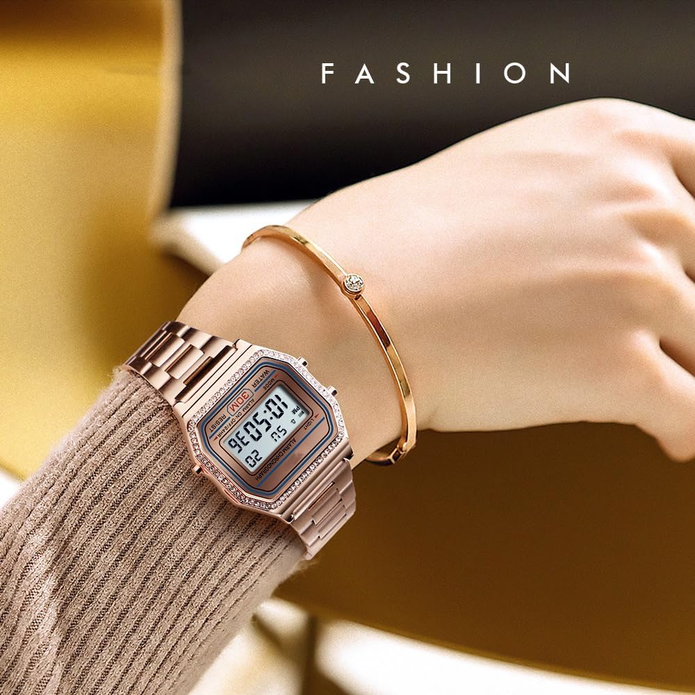 RELOJ DE PULSERA DIGITAL PARA HOMBRE PASOY ACERO DORADO - 5