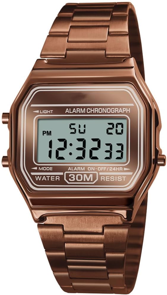 RELOJ DE PULSERA PASOY DIGITAL PARA HOMBRE ACERO DORADO - 1