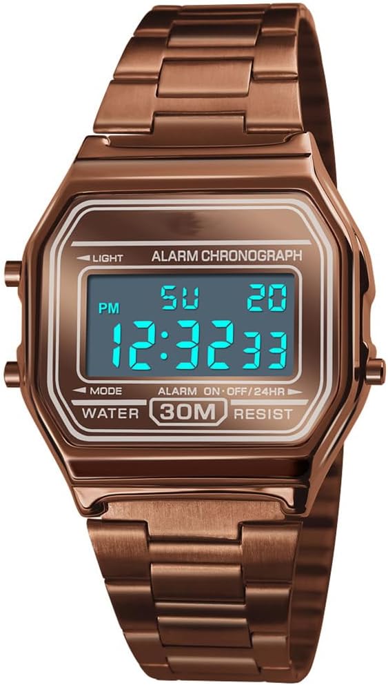 RELOJ DE PULSERA PASOY DIGITAL PARA HOMBRE ACERO DORADO - 5
