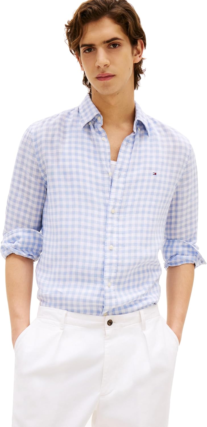 CAMISA DE LINO MANGA LARGA TOMMY HILFIGER PARA HOMBRE REGULAR FIT - 1