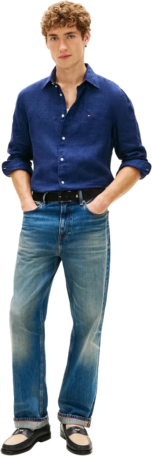 CAMISA DE LINO MANGA LARGA TOMMY HILFIGER PARA HOMBRE REGULAR FIT - 4