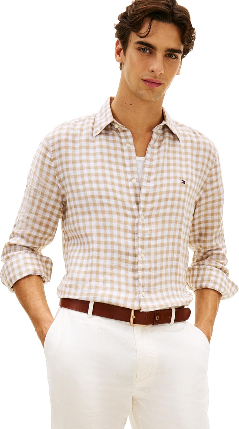 CAMISA DE HOMBRE TOMMY HILFIGER MANGA LARGA LINO AJUSTE REGULAR - 1