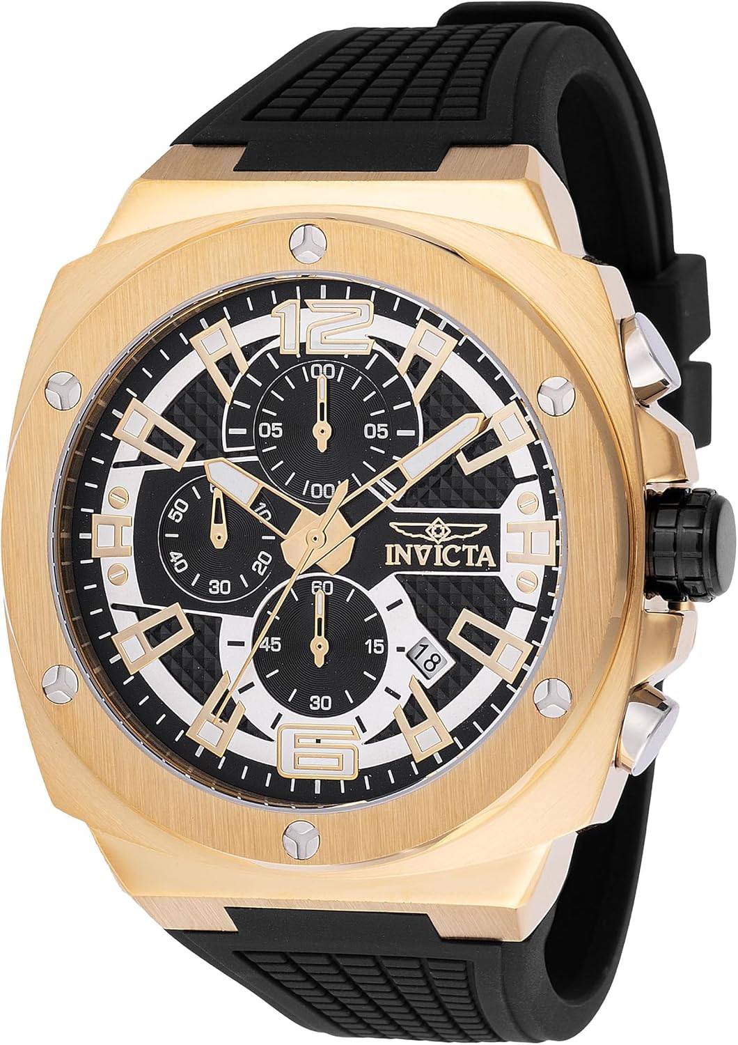 RELOJ DE PULSERA INVICTA RACING HOMBRE 47MM ACERO DORADO CON ESFERA NEGRA Y DORADA VD57 QUARTZ - 1