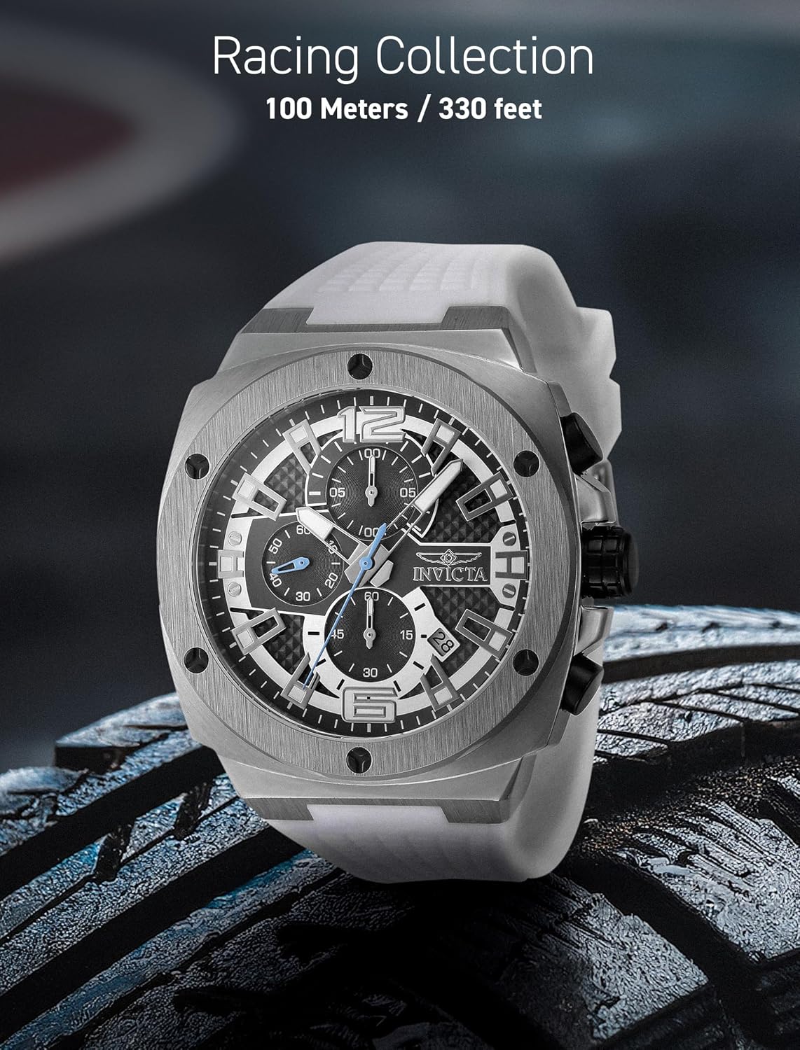 RELOJ DE PULSERA INVICTA RACING HOMBRE 47MM ACERO DORADO ESFERA NEGRO DORADO VD57 QUARTZ - 5