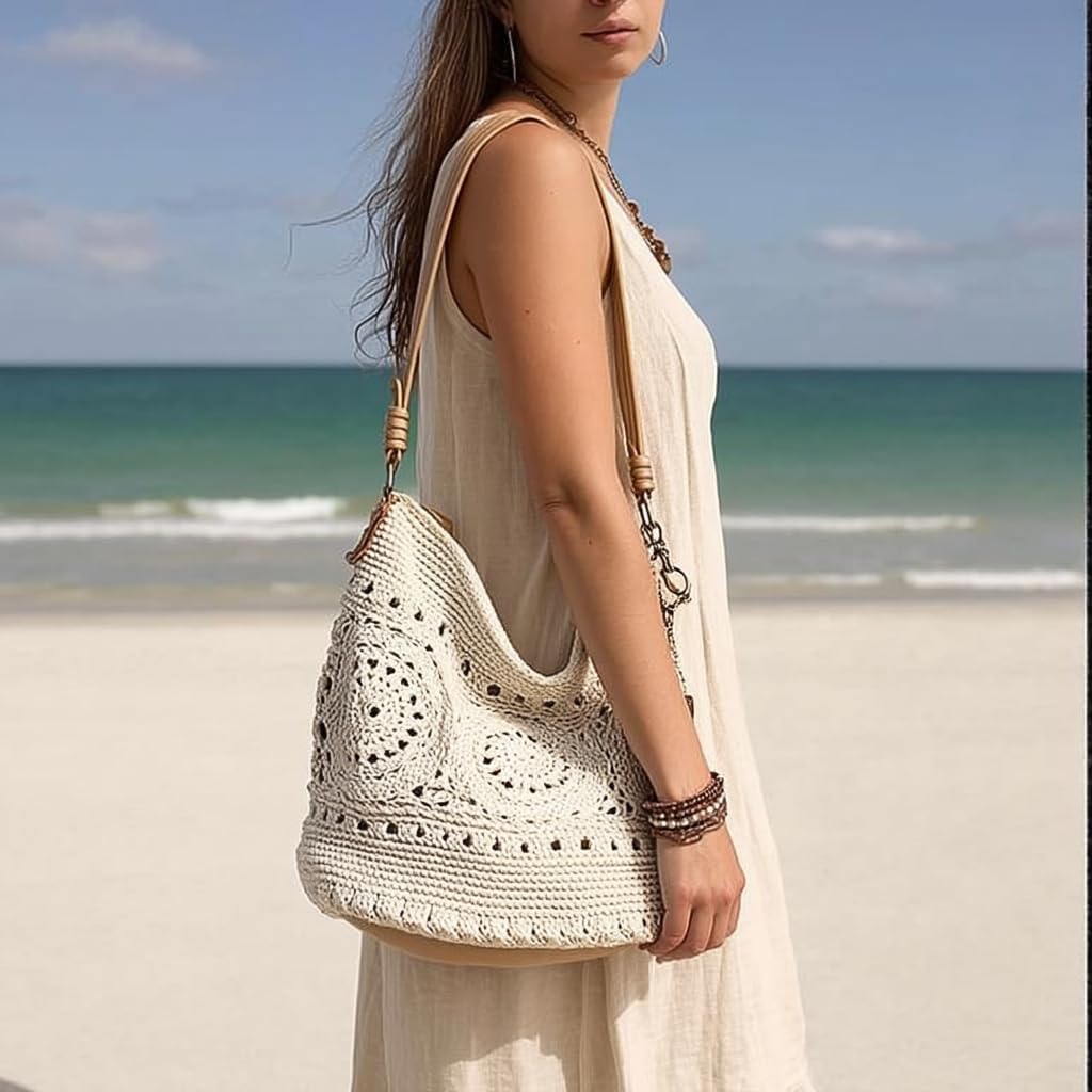 BOLSO HOBO THE SAK SEQUOIA CROCHET GEN HOBO MEDALLÓN NATURAL - 3