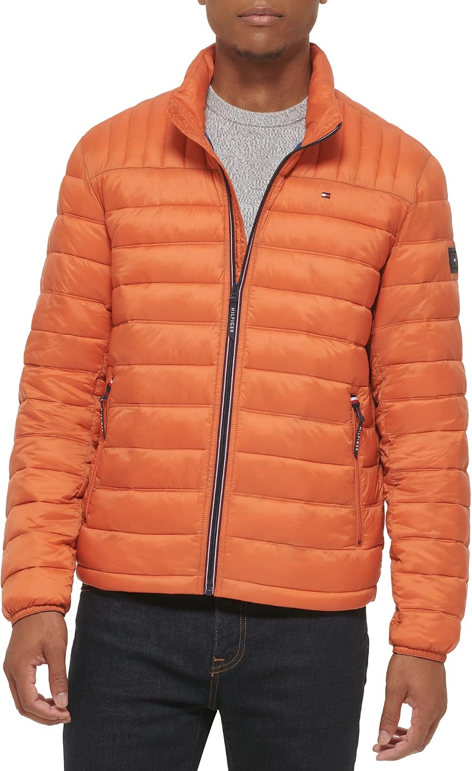 CASACA HOMBRE TOMMY HILFIGER ULTRA LOFT LIGERA PLEGABLE NARANJA QUEMADO - 1