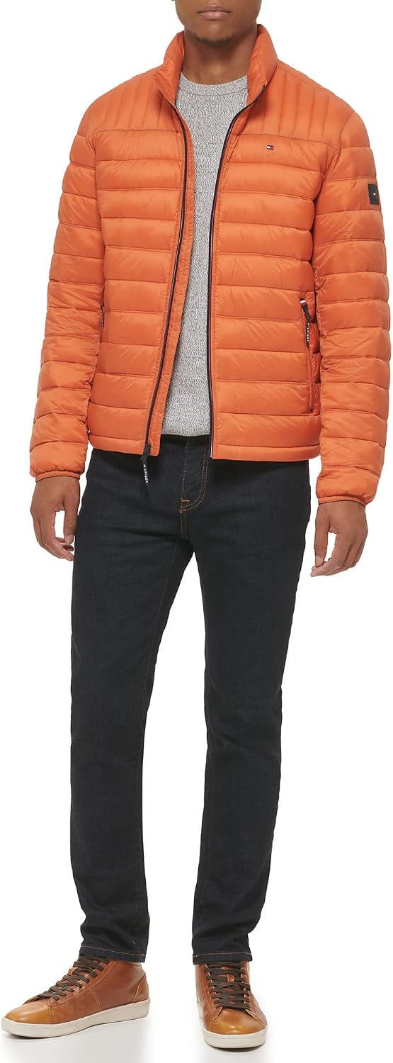 CASACA HOMBRE TOMMY HILFIGER ULTRA LOFT LIGERA PLEGABLE NARANJA QUEMADO - 2