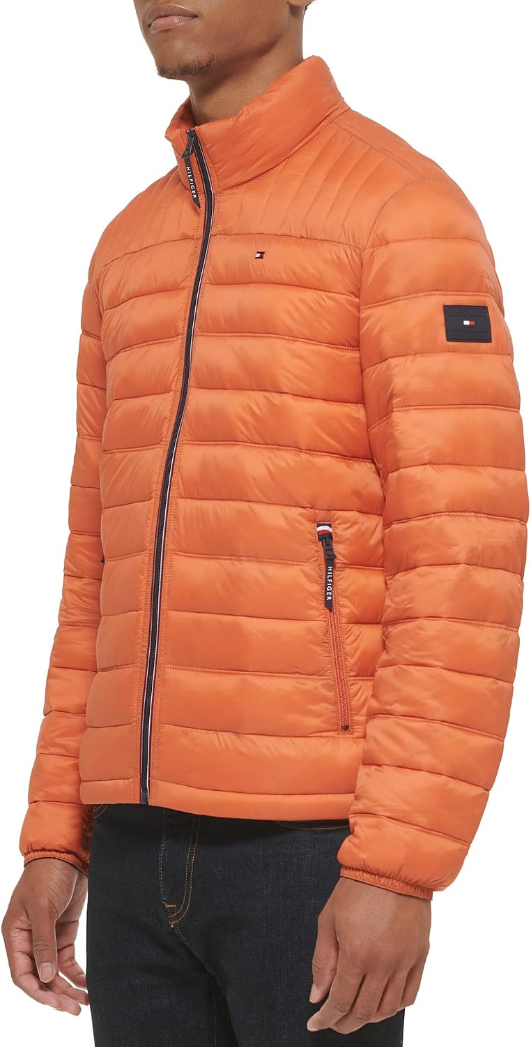 CASACA HOMBRE TOMMY HILFIGER ULTRA LOFT LIGERA PLEGABLE NARANJA QUEMADO - 3