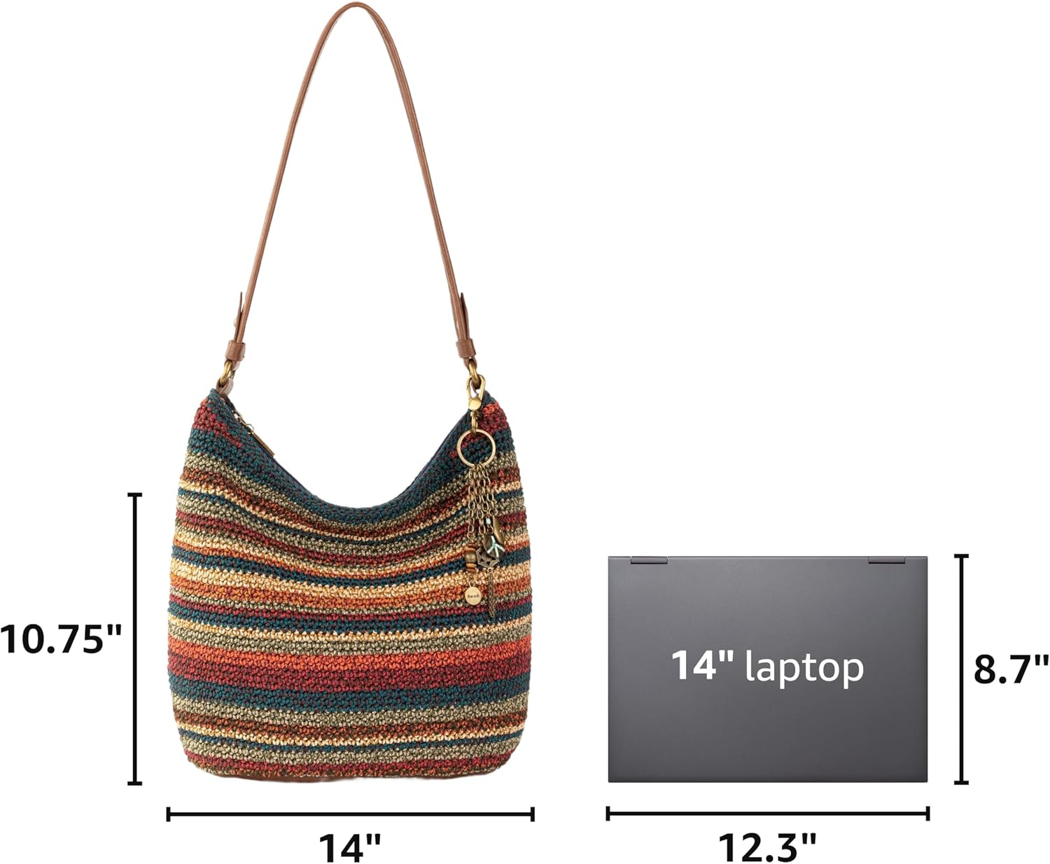 BOLSO HOBO THE SAK SEQUOIA CROCHET GRANDE PARA MUJER RAYAS DEL BOSQUE - 3