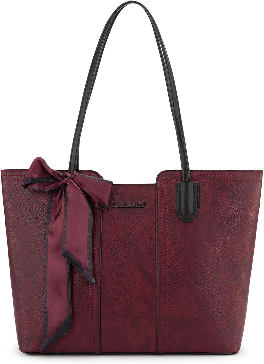BOLSO TOTE MONTANA WEST DAHILA ROJO CON BUFANDA - 1