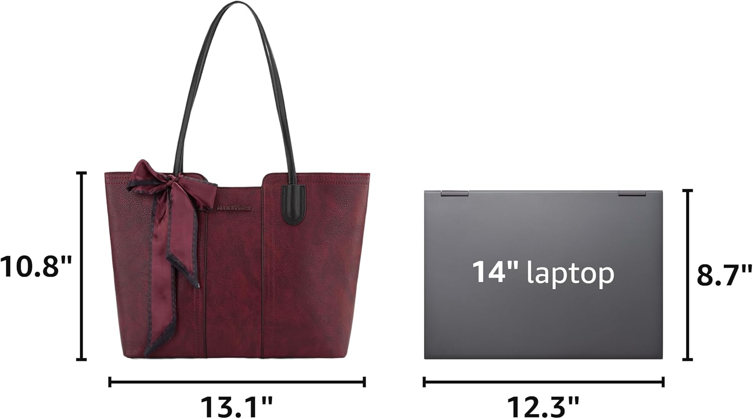 BOLSO TOTE MONTANA WEST DAHILA ROJO CON BUFANDA - 3