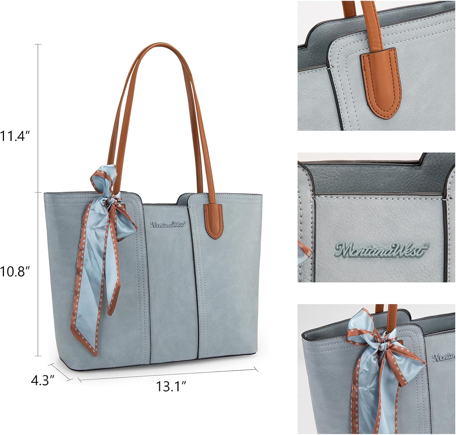 BOLSO TOTE MONTANA WEST MWC-323BL AZUL PASTEL - 5