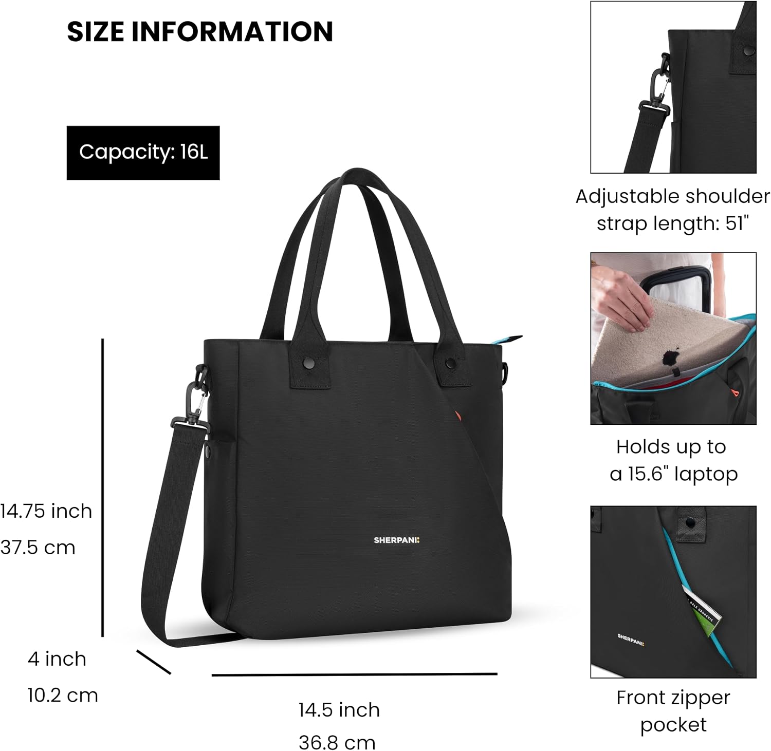 BOLSO TOTE SHERPANI JETSETTER PARA LAPTOP 15.6' - 3