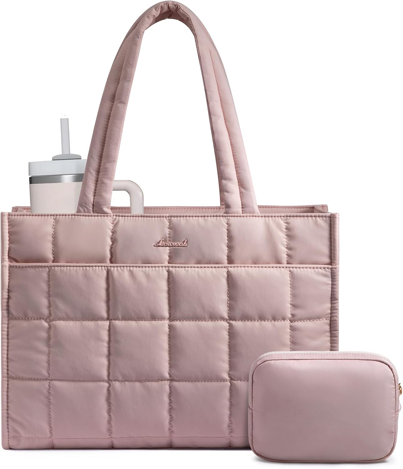 BOLSO TOTE LOVEVOOK PUFFER PARA MUJER ROSA 15.6 PULGADAS - 1