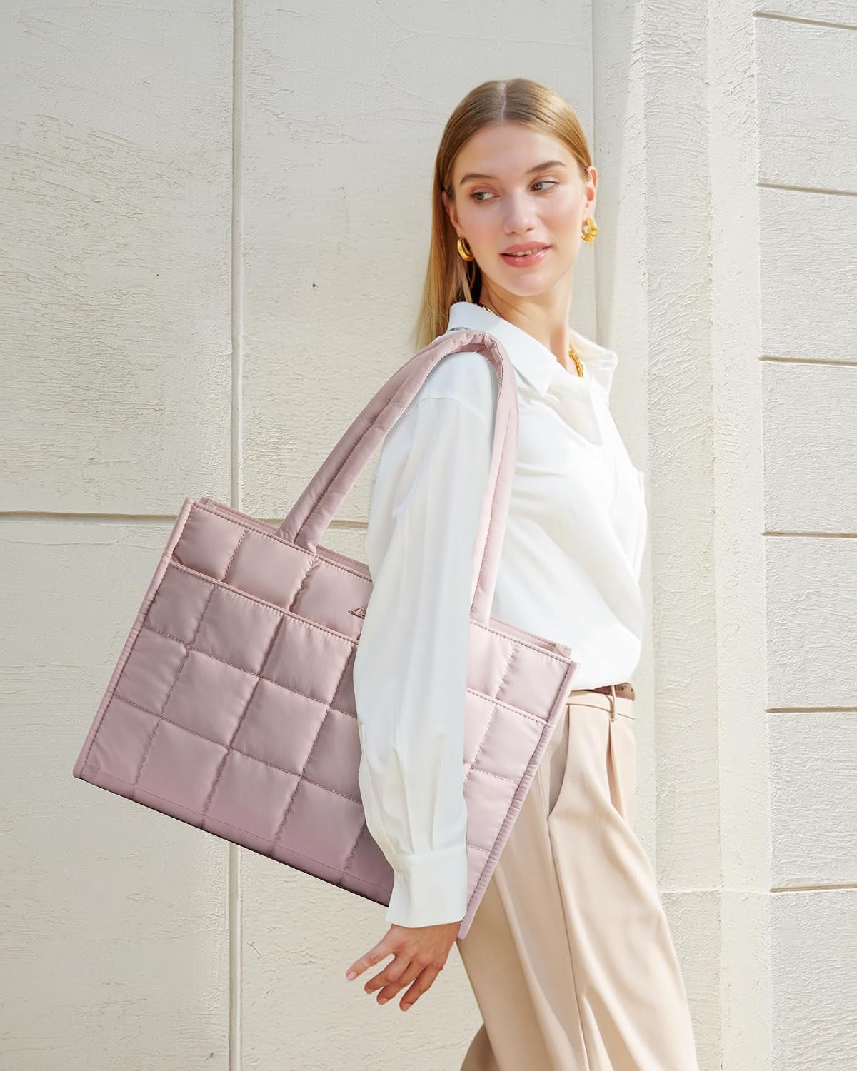 BOLSO TOTE LOVEVOOK PUFFER PARA MUJER ROSA 15.6 PULGADAS - 2