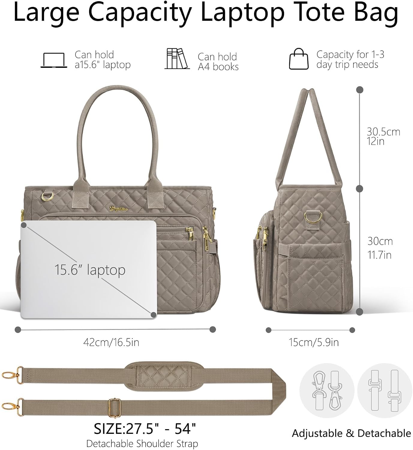 BOLSO TOTE BAG BAGSTELLAR PARA MUJER, PARA LAPTOP 15.6' - 4