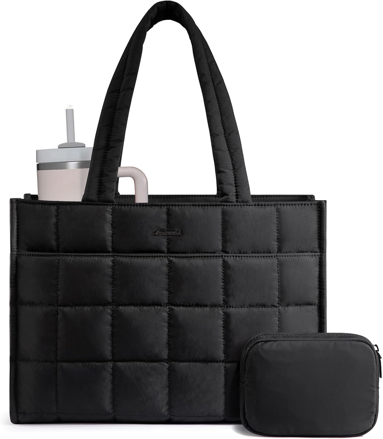 BOLSO TOTE LOVEVOOK PUFFER PARA MUJER 15.6 PULGADAS NEGRO - 1