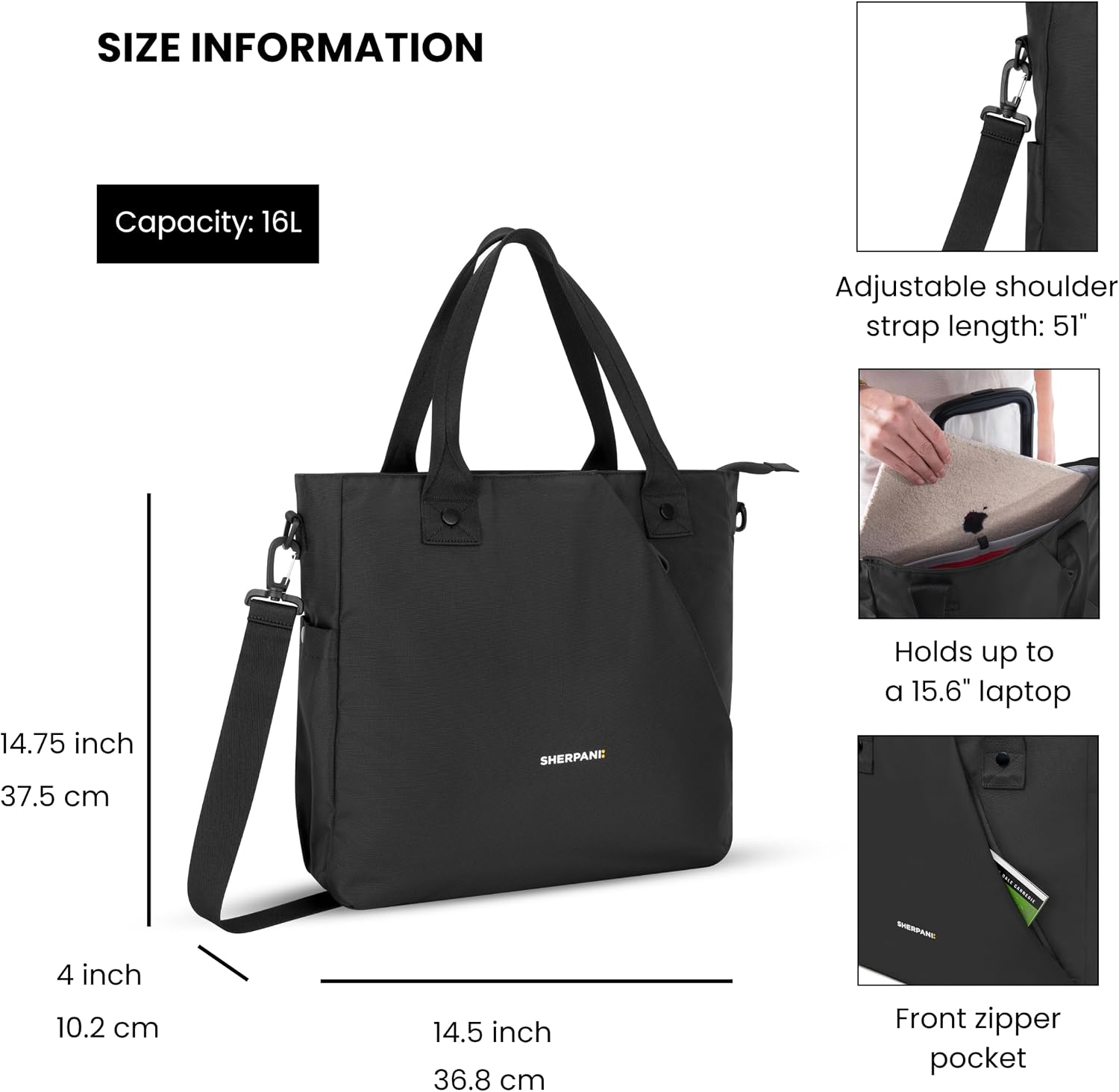 BOLSO TOTE SHERPANI JETSETTER PARA LAPTOP 15.6' - 3