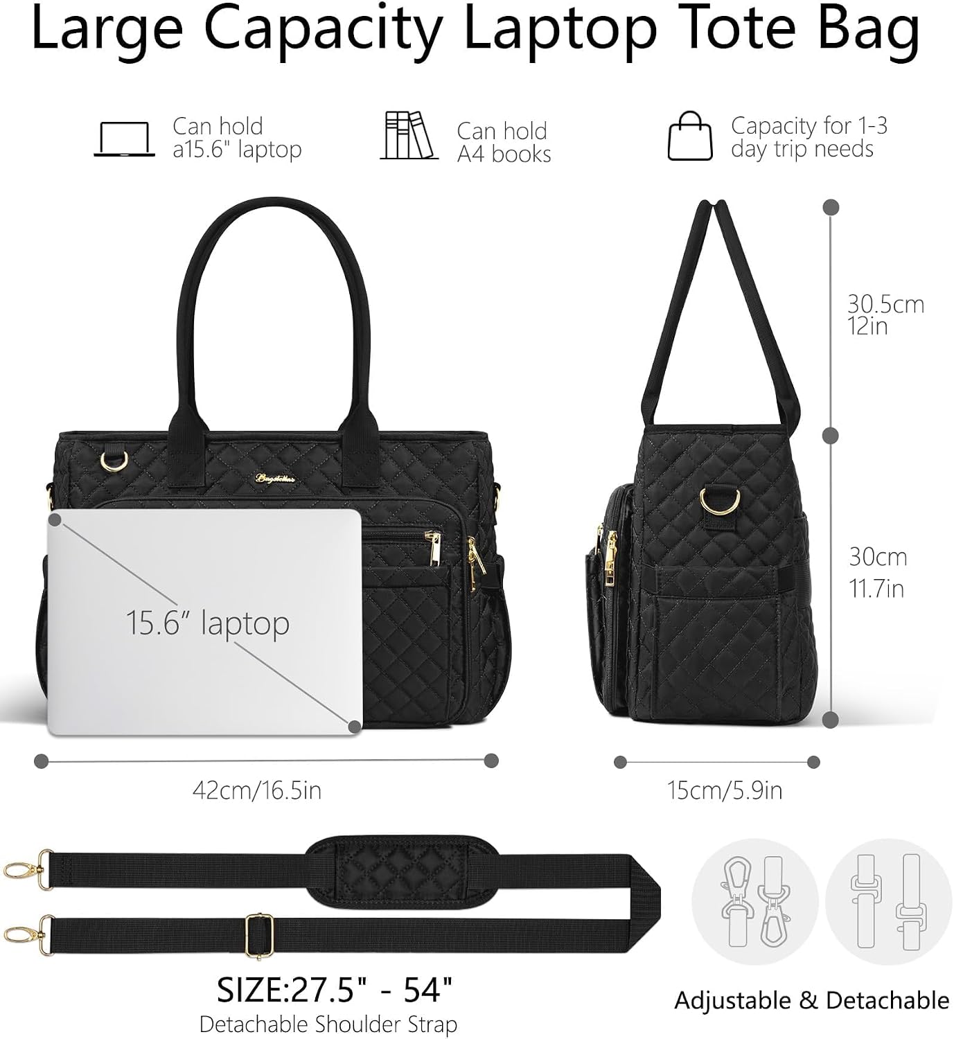 BOLSO TOTE BAG BAGSTELLAR TEACHER PARA MUJER, PARA LAPTOP 15.6' - 4