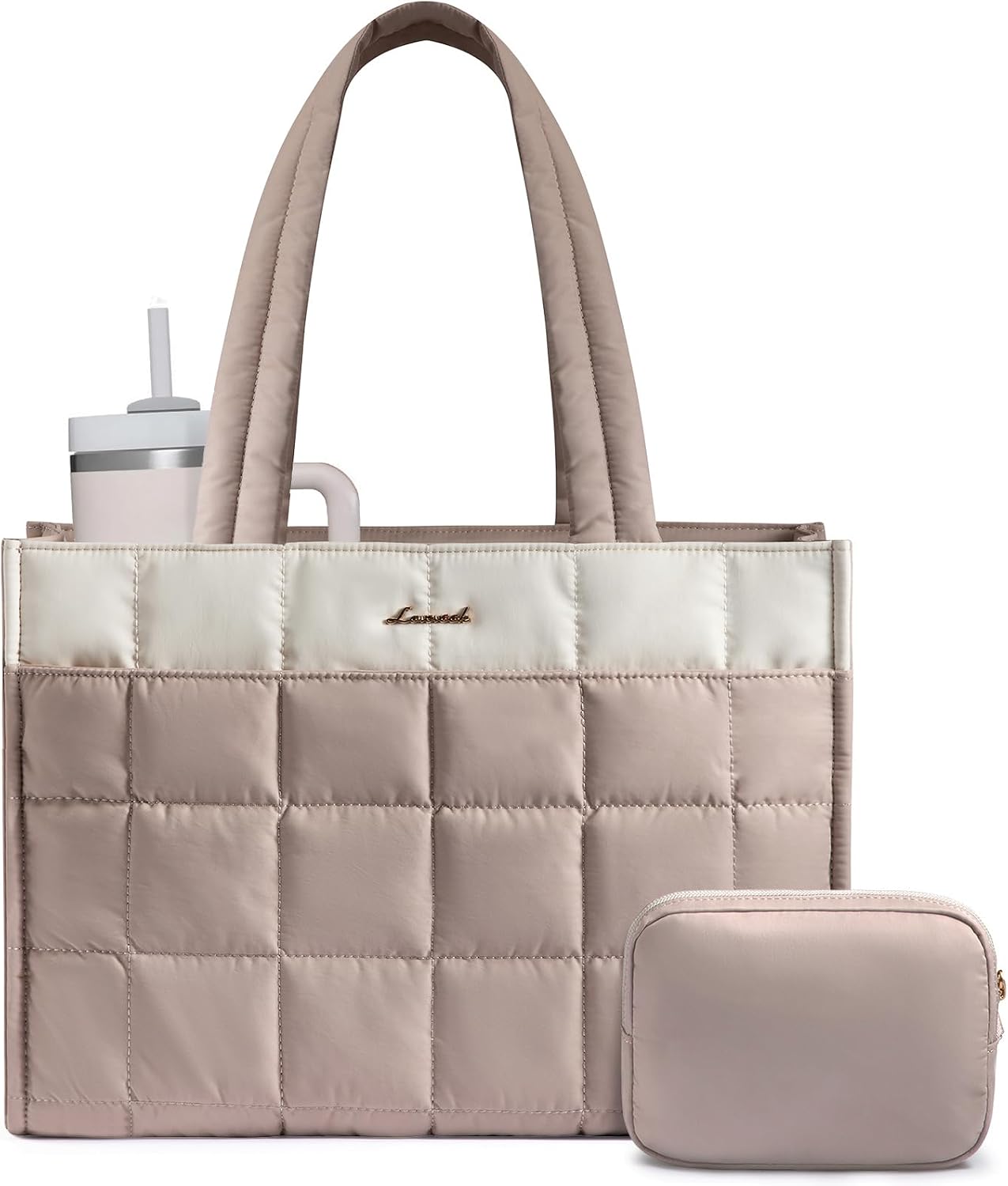 BOLSO TOTE LOVEVOOK PUFFER PARA MUJER 15.6 PULGADAS CREAM-BLUSH - 1