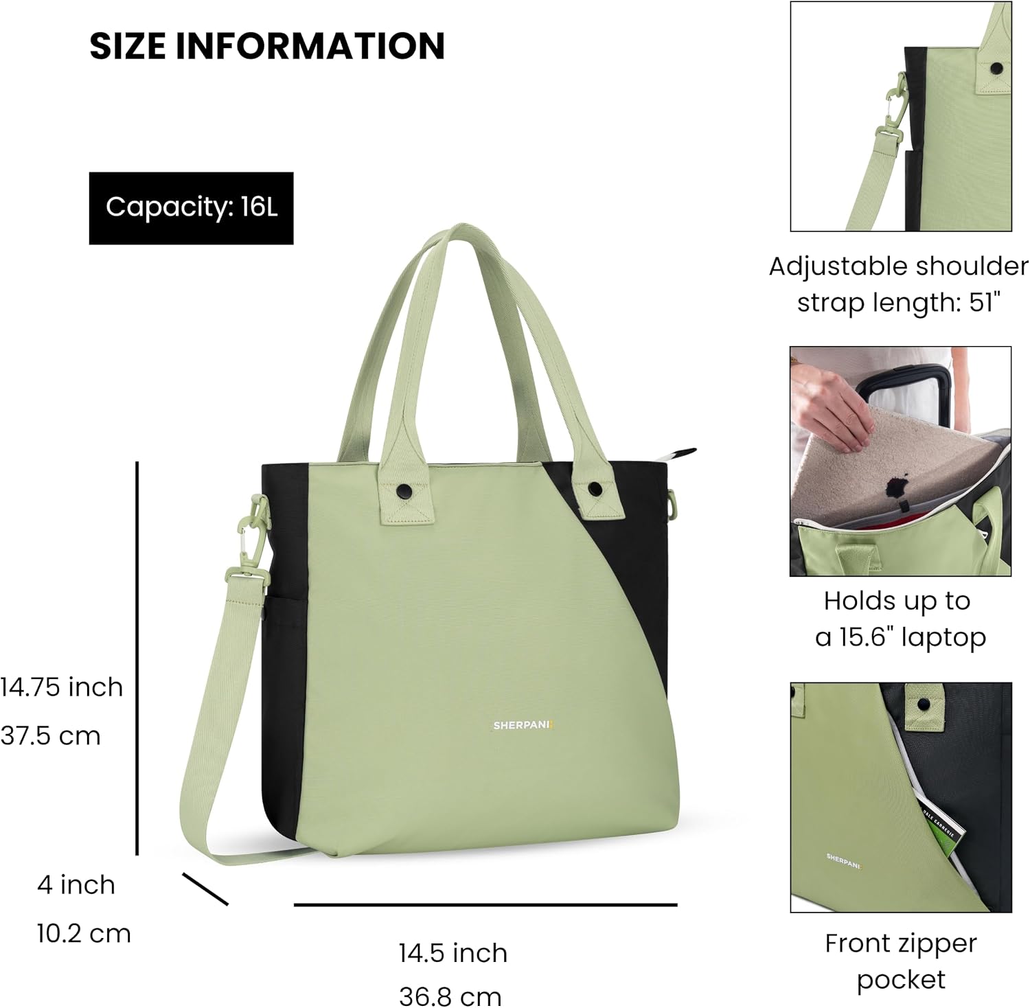 BOLSO TOTE SHERPANI JETSETTER PARA LAPTOP 15.6' - 3