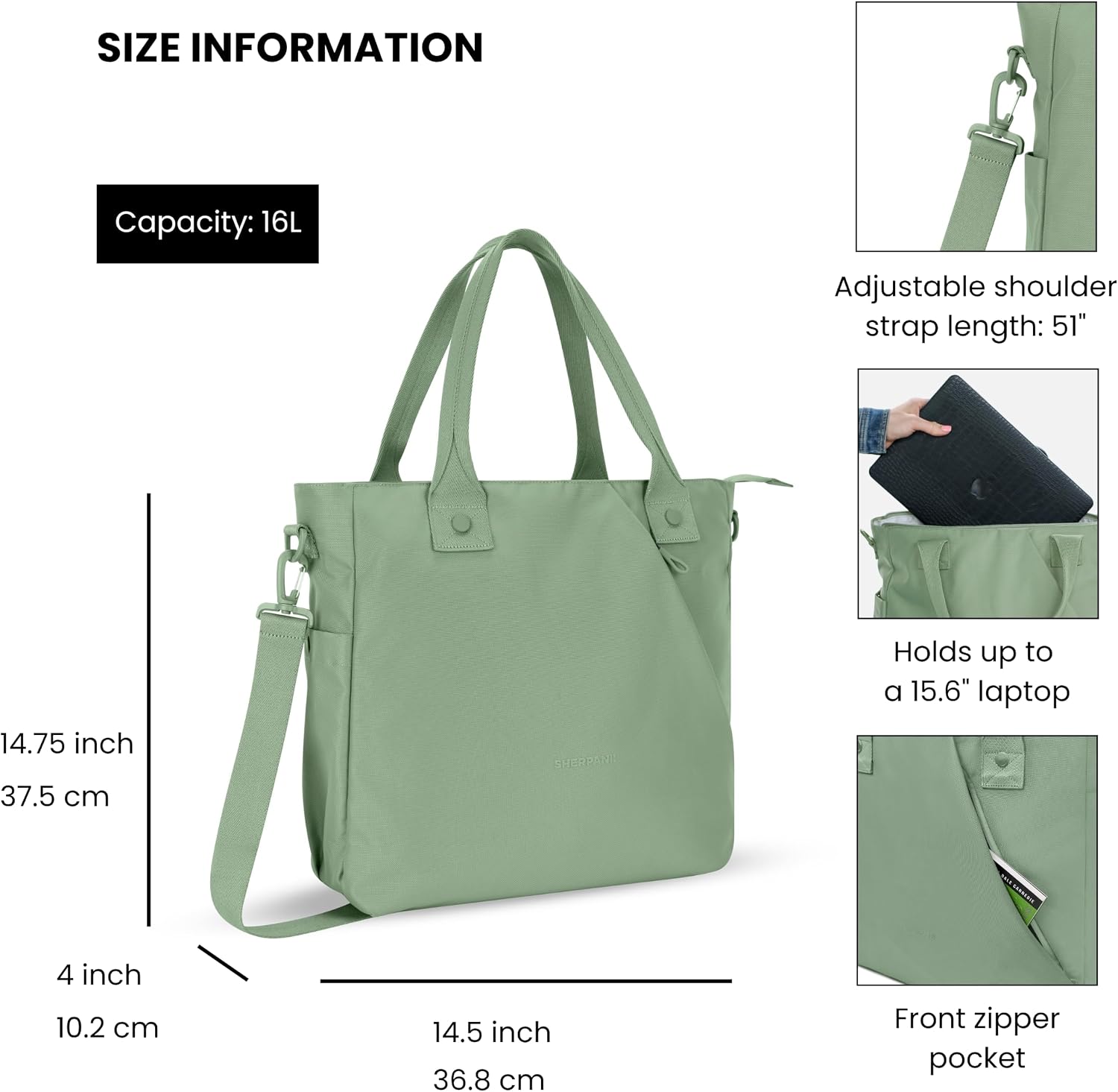 BOLSO TOTE SHERPANI JETSETTER PARA LAPTOP 15.6' - 4