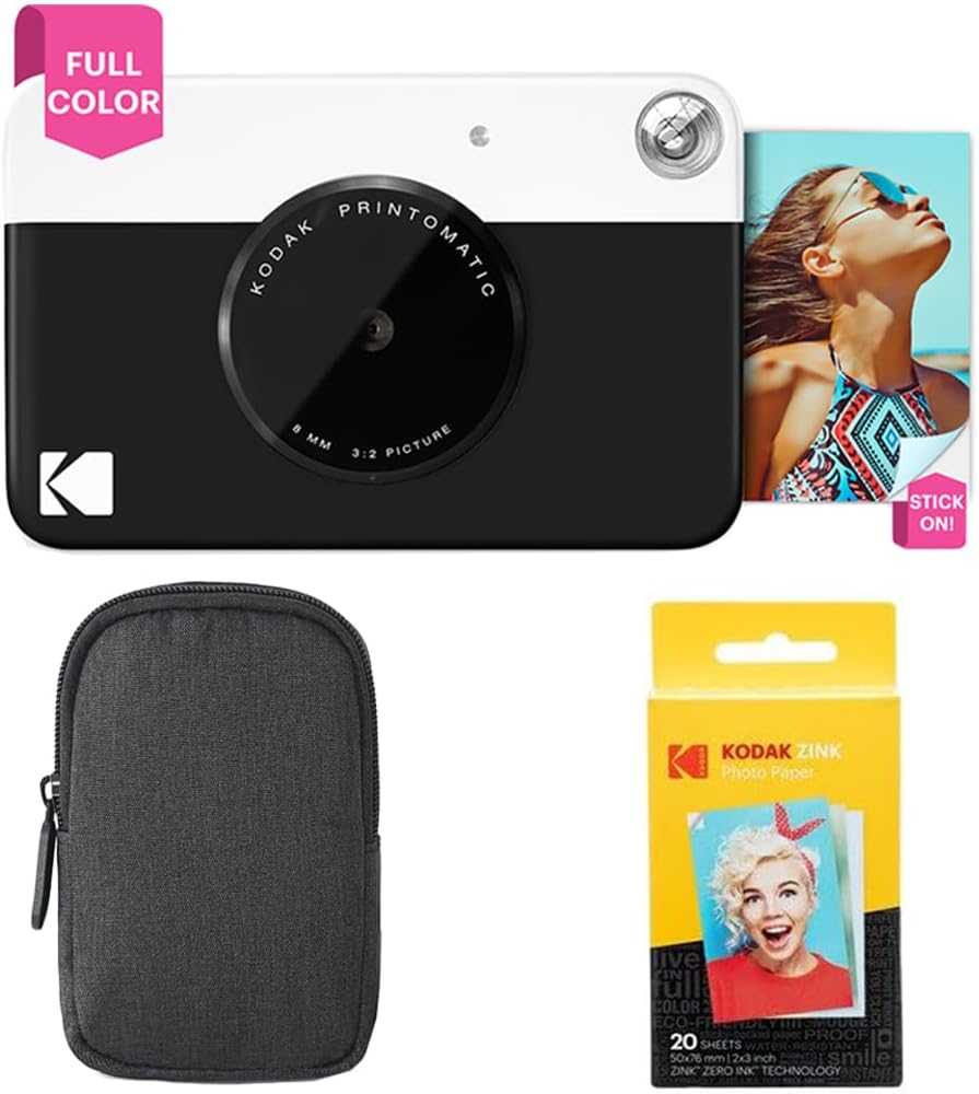 CÁMARA INSTANTÁNEA KODAK PRINTOMATIC NEGRA CON PAPEL ZINK 20 HOJAS Y ...