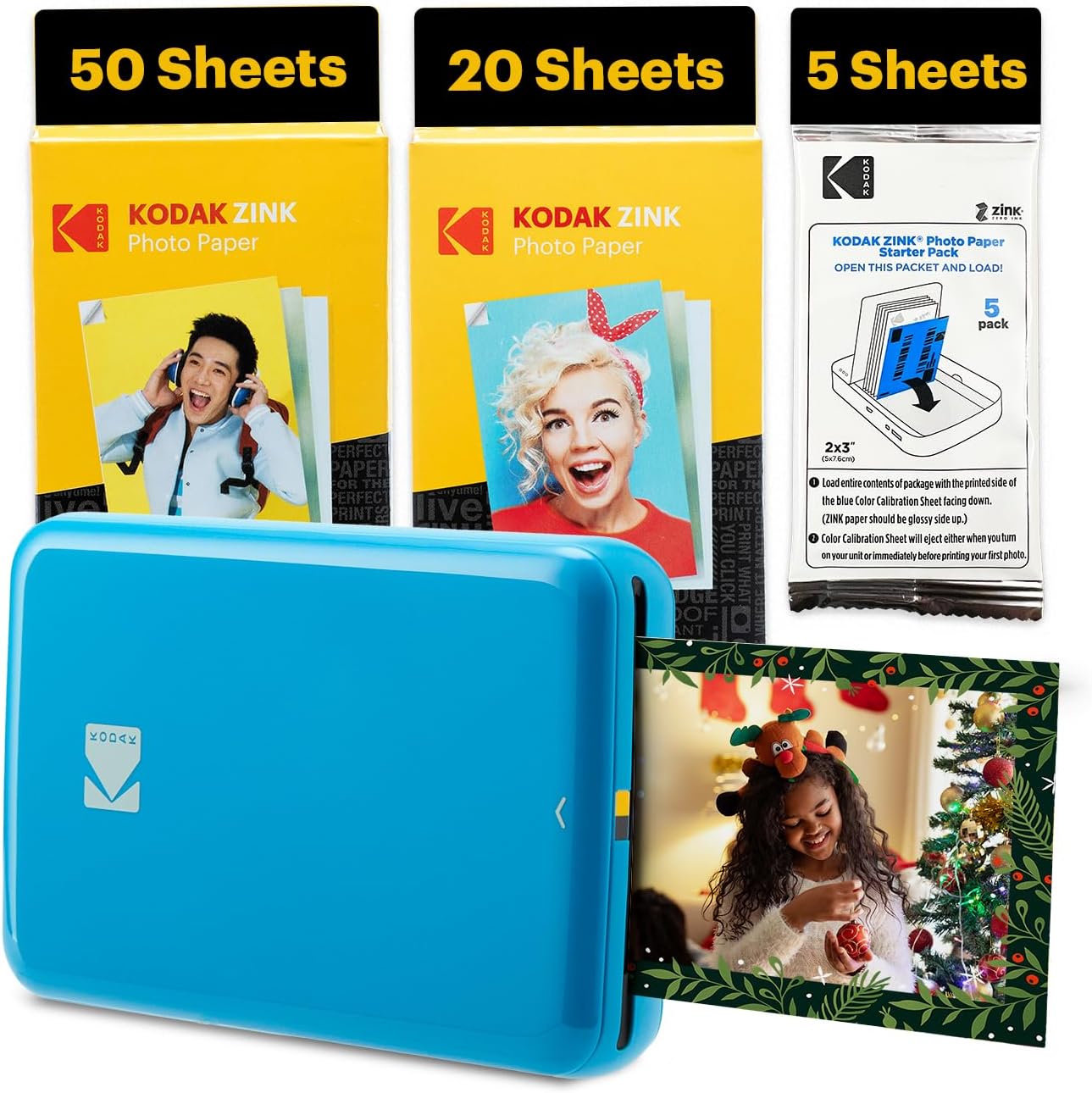 IMPRESORA PORTÁTIL KODAK STEP INSTANT SMARTPHONE BLUETOOTH AZUL CON 75 ...
