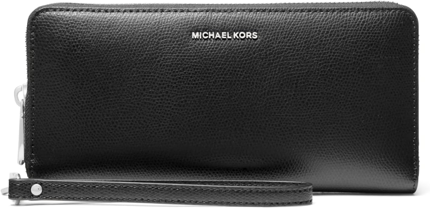 BOLSO MICHAEL KORS JET SET TRAVEL CONTINENTAL NEGRO CON HERRAJES PLATEADOS - 1