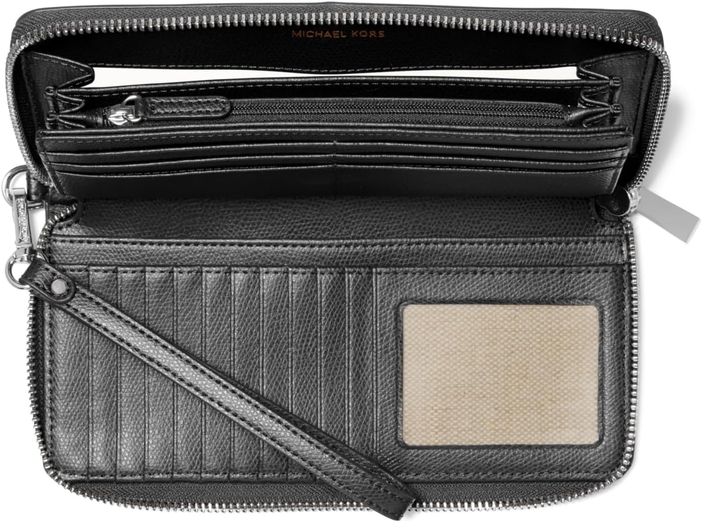 BOLSO MICHAEL KORS JET SET TRAVEL CONTINENTAL NEGRO CON HERRAJES PLATEADOS - 2
