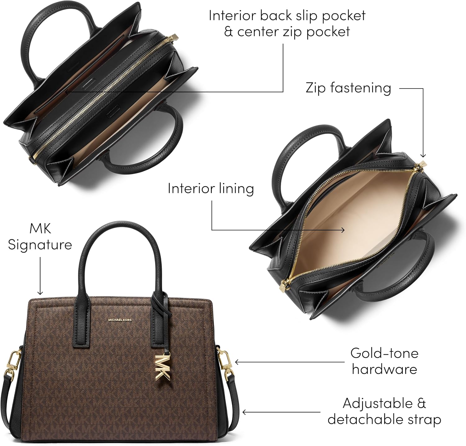 BOLSO SATCHEL MICHAEL KORS LAILA MEDIANO MUJER - 5