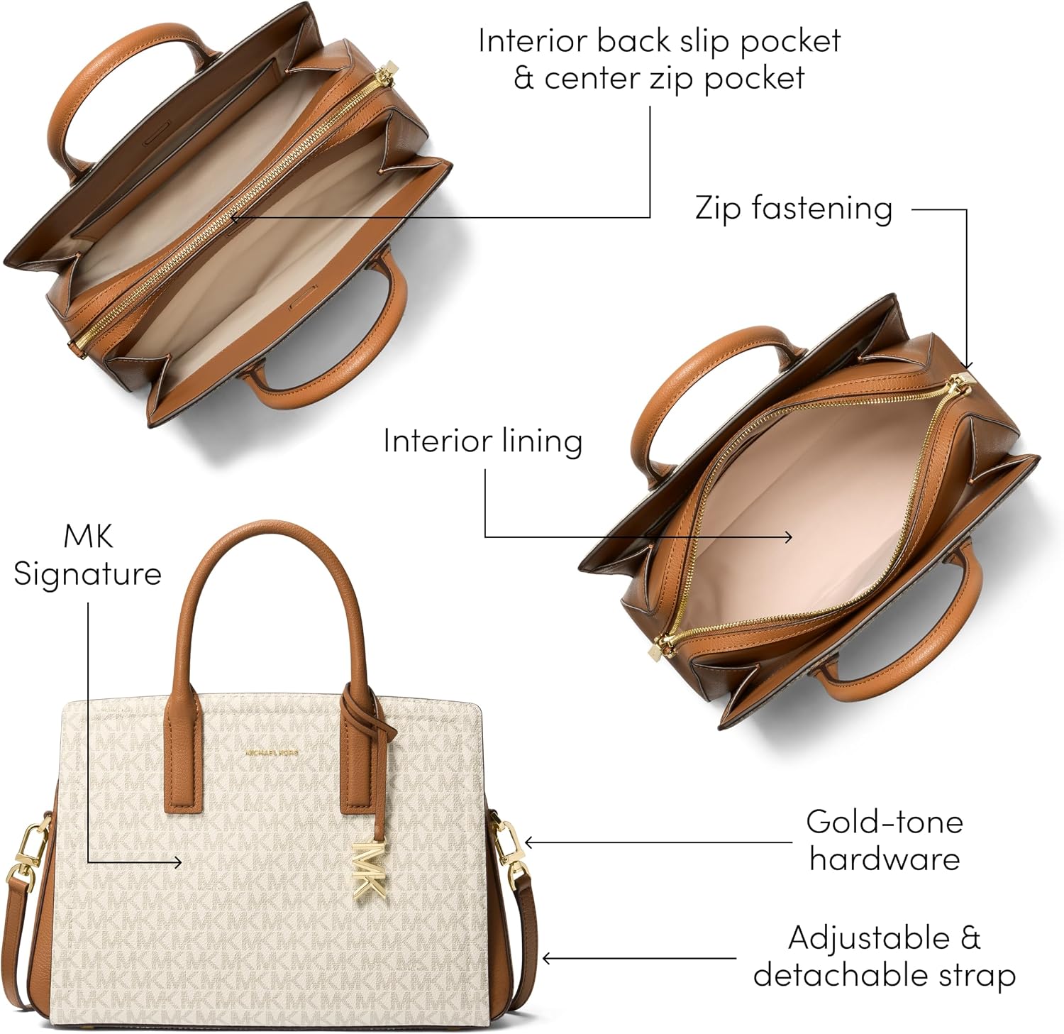 BOLSO SATCHEL MICHAEL KORS LAILA MEDIANO MUJER - 5