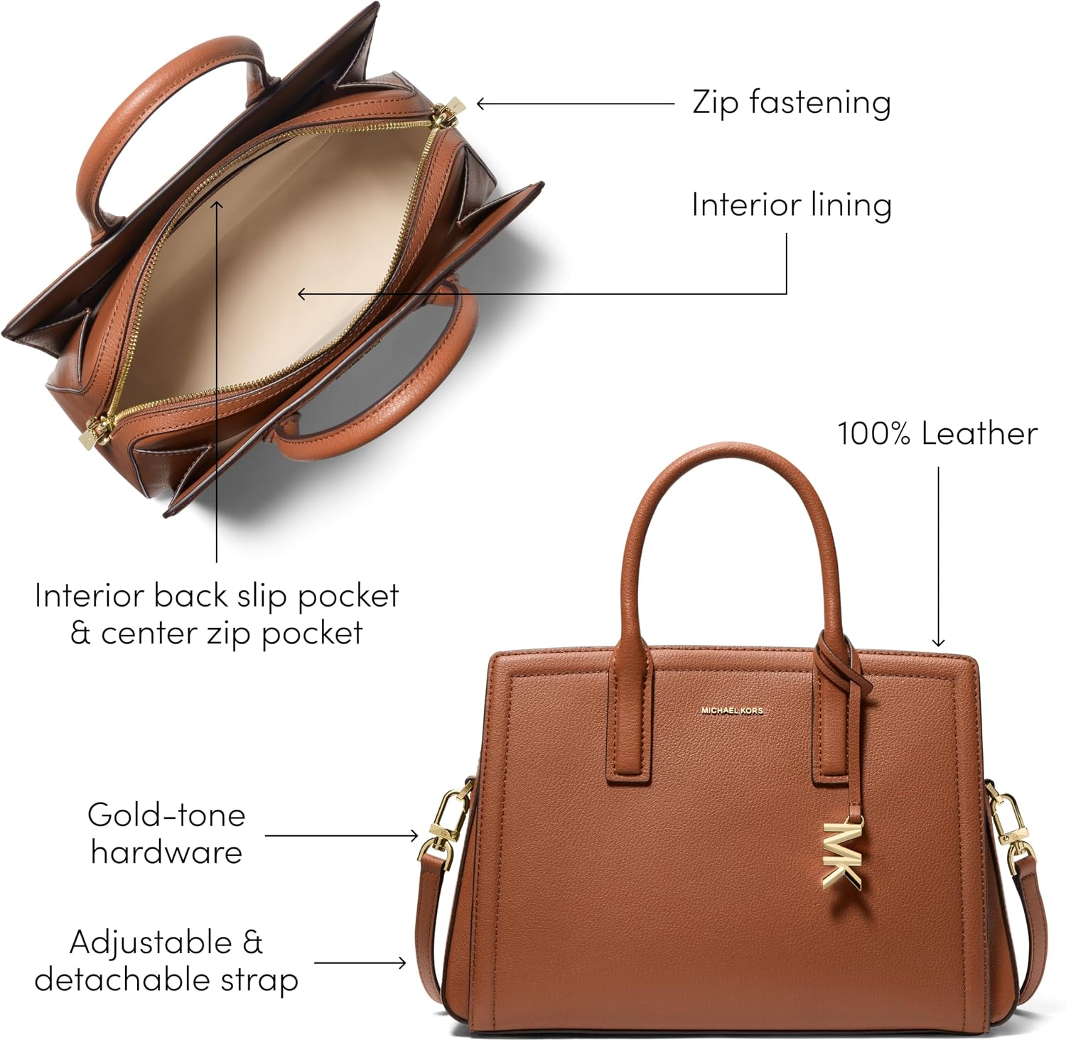 BOLSO SATCHEL MICHAEL KORS LAILA MEDIANO - 5