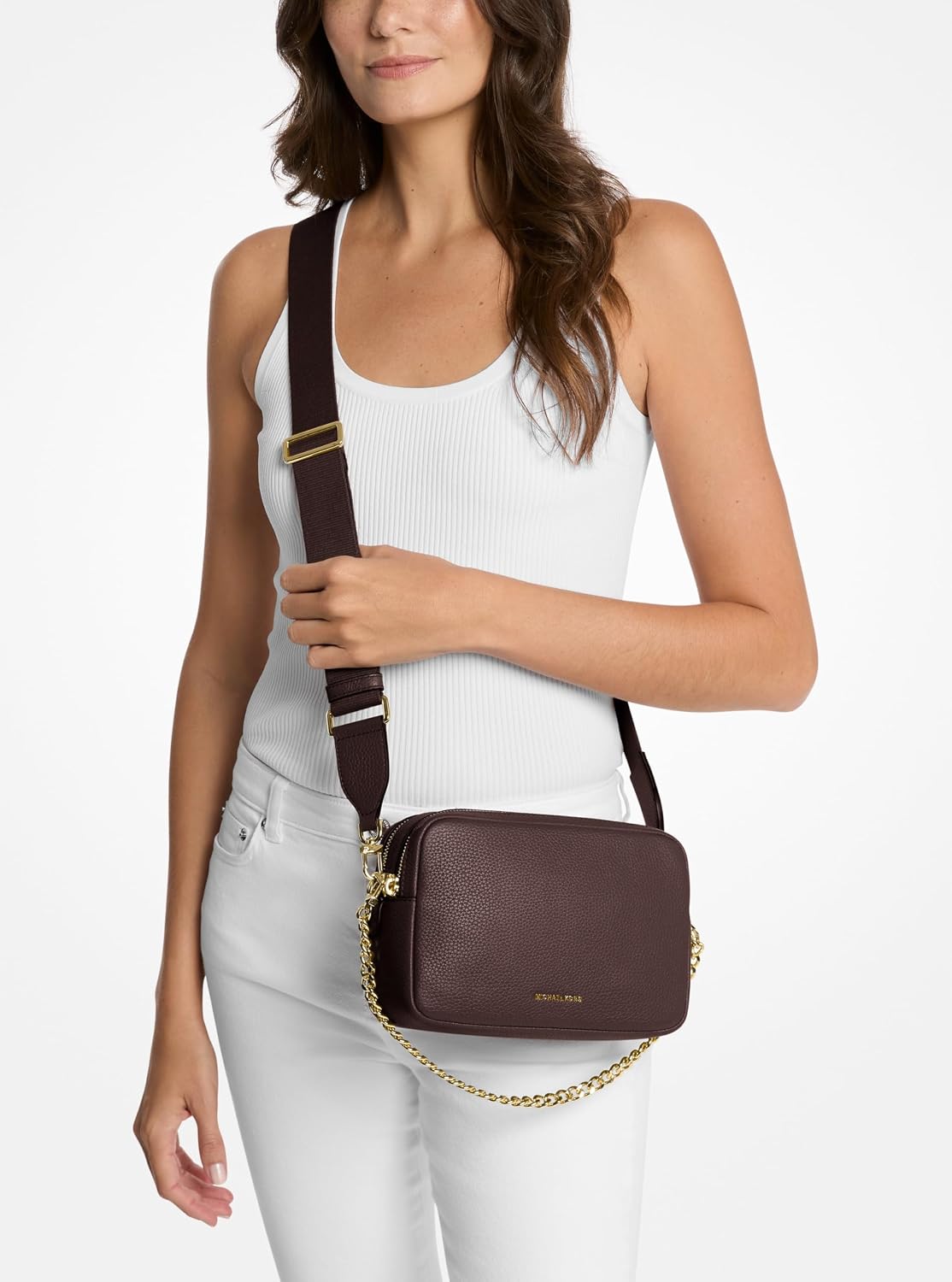 BOLSO CRUZADO MICHAEL KORS BRYANT MEDIANO CON DOBLE CIERRE Y CADENA - 3