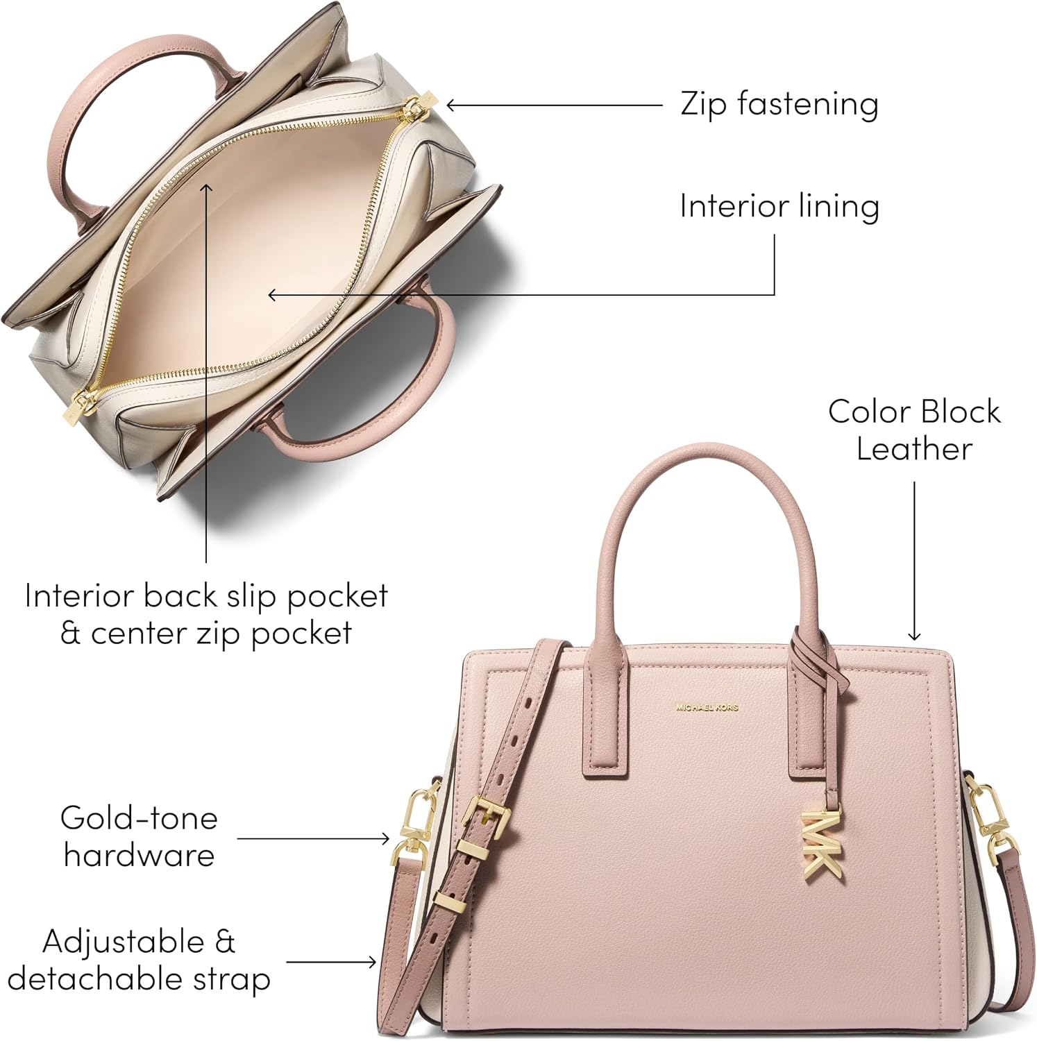 BOLSO SATCHEL MICHAEL KORS LAILA MEDIANO - 4