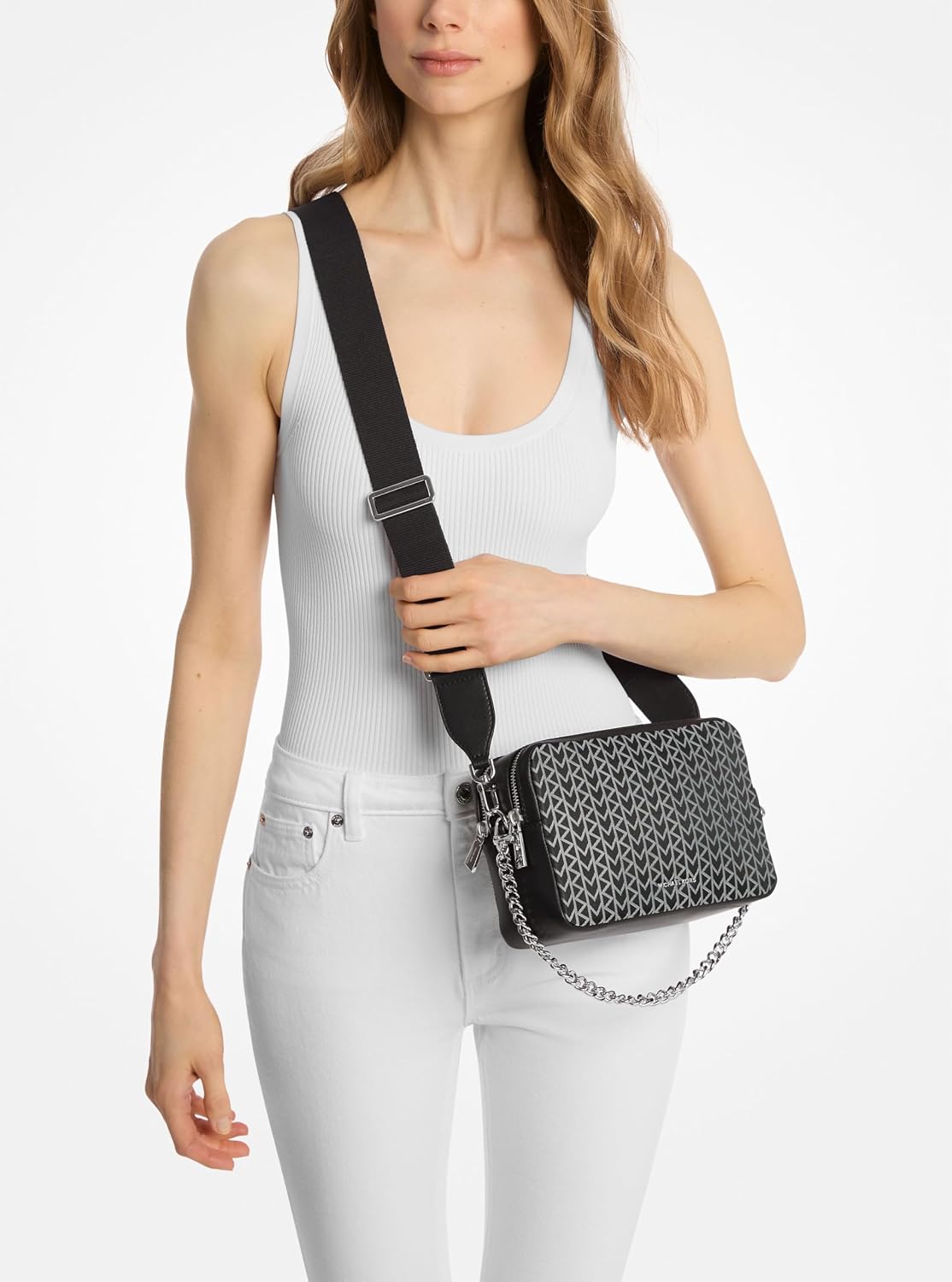 BOLSO CRUZADO MICHAEL KORS BRYANT MEDIANO DOBLE CIERRE CON CADENA PARA MUJER - 3