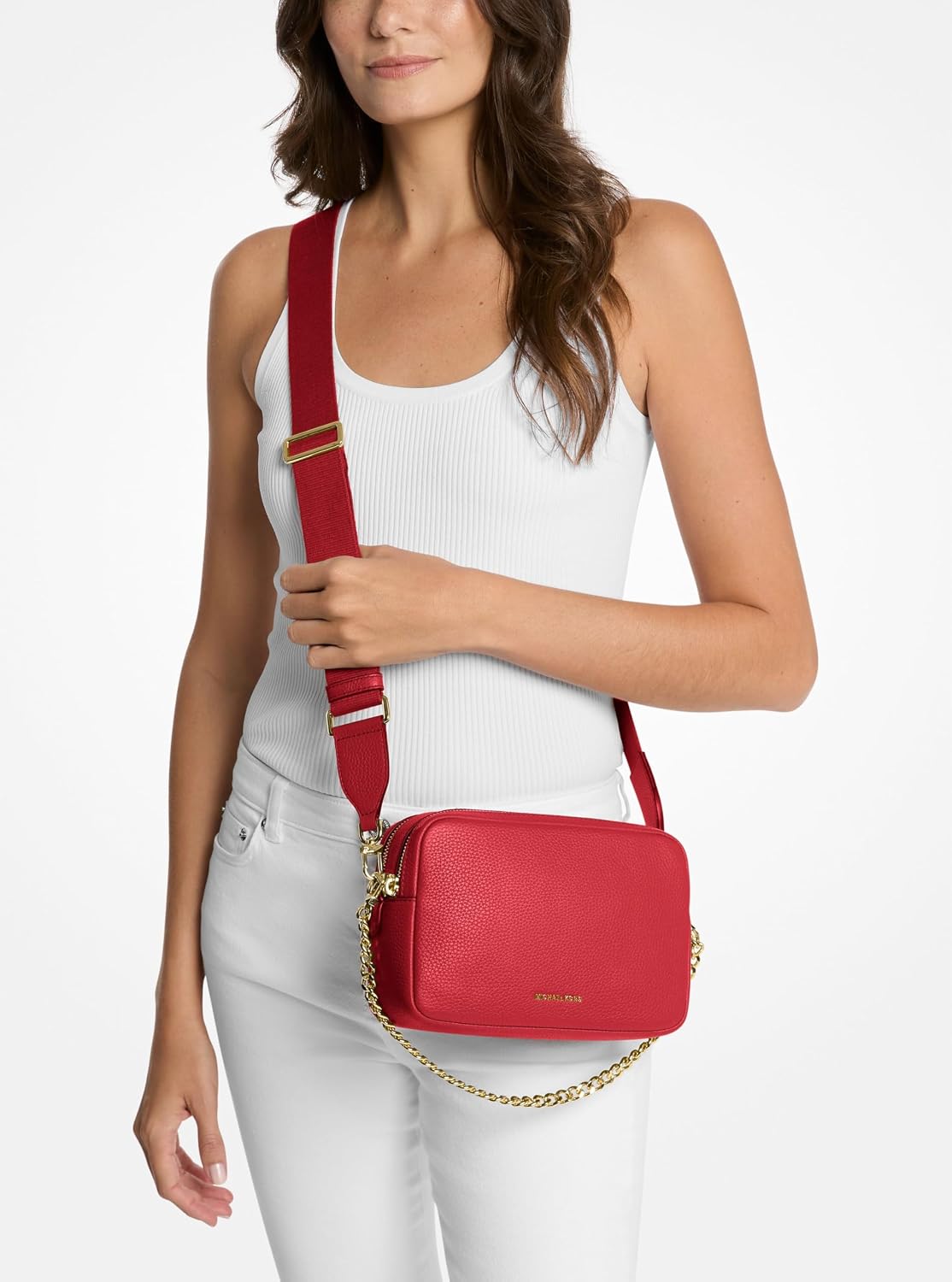 BOLSO CRUZADO MICHAEL KORS BRYANT MEDIANO CON DOBLE CIERRE Y CADENA - 3