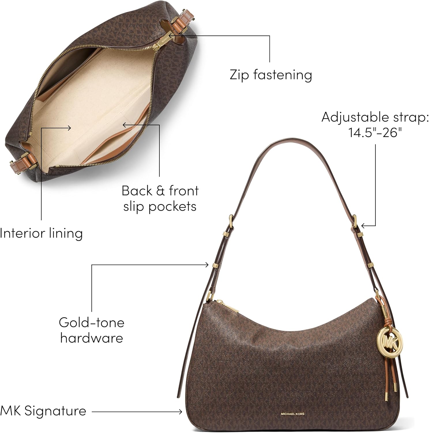 BOLSO MICHAEL KORS NOLITA MEDIUM TOP ZIP CONVERTIBLE PARA MUJER - 4