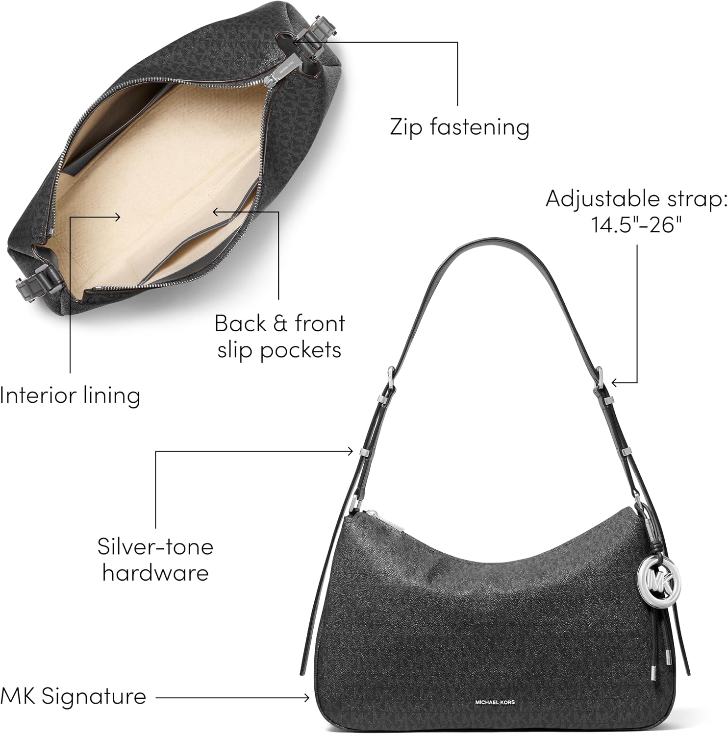 BOLSO MICHAEL KORS NOLITA MEDIUM CONVERTIBLE CON CIERRE SUPERIOR - 4