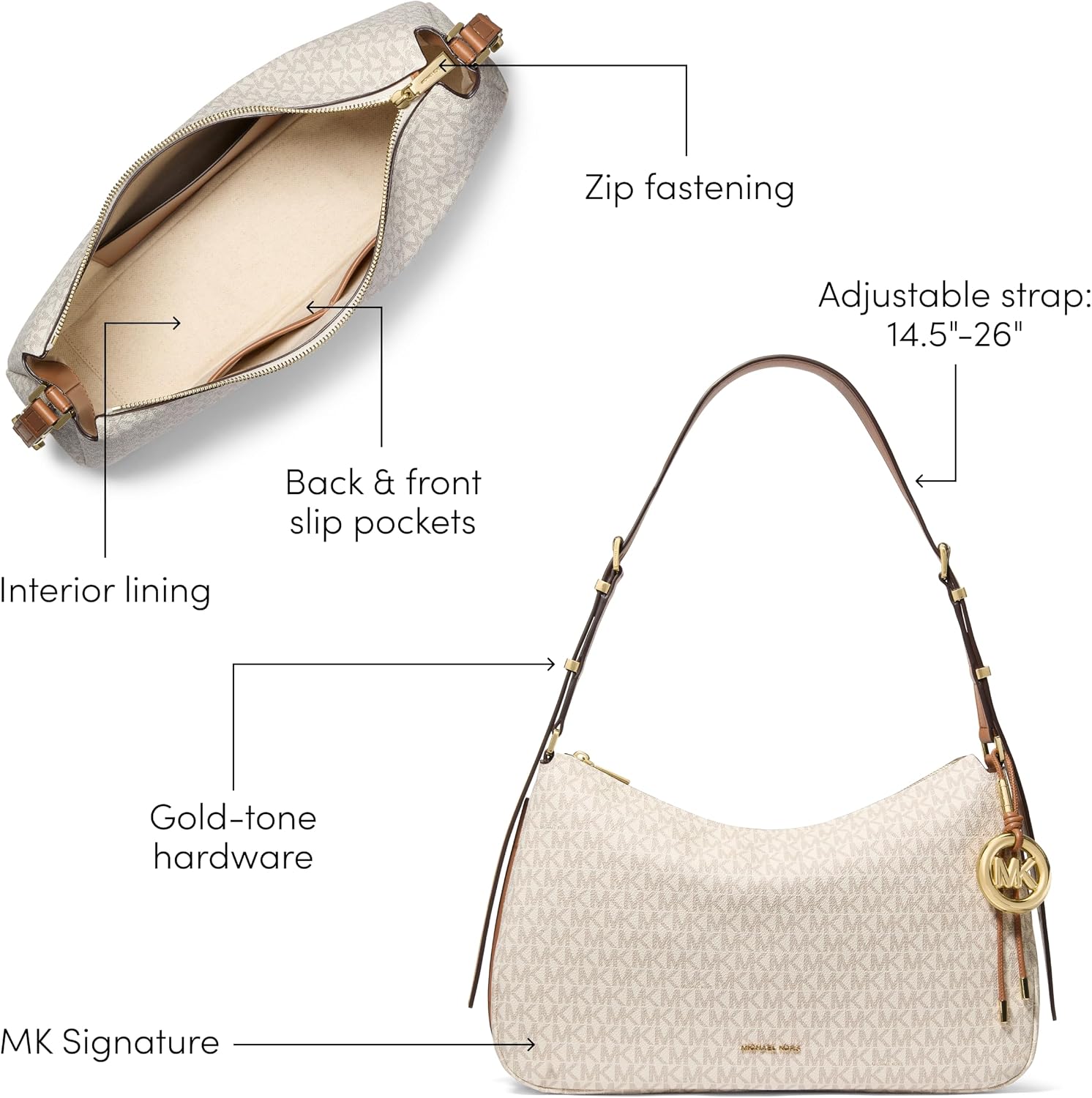BOLSO MICHAEL KORS NOLITA MEDIUM TOP ZIP CONVERTIBLE PARA MUJER - 4