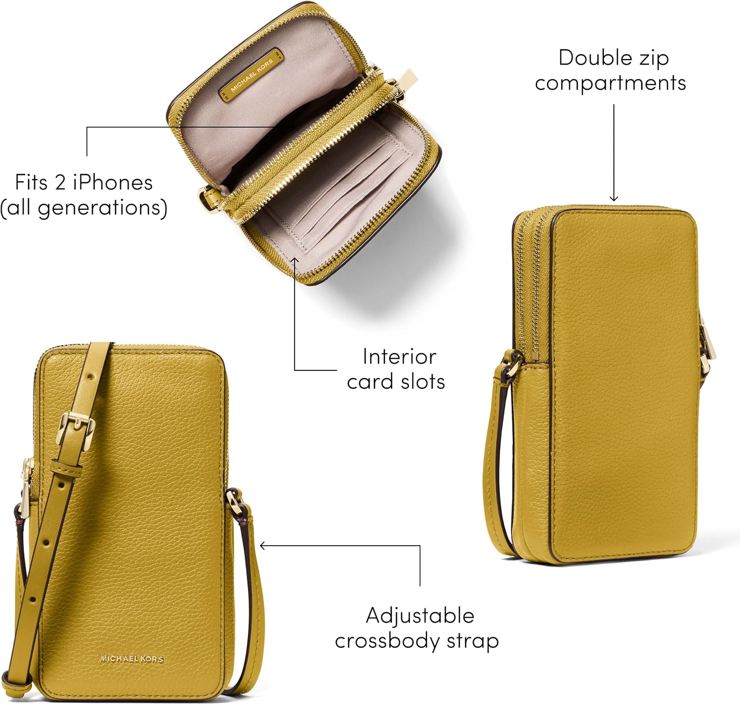 BOLSO CRUZADO PARA MUJER MICHAEL KORS JET SET SMALL DOBLE CIERRE - 5